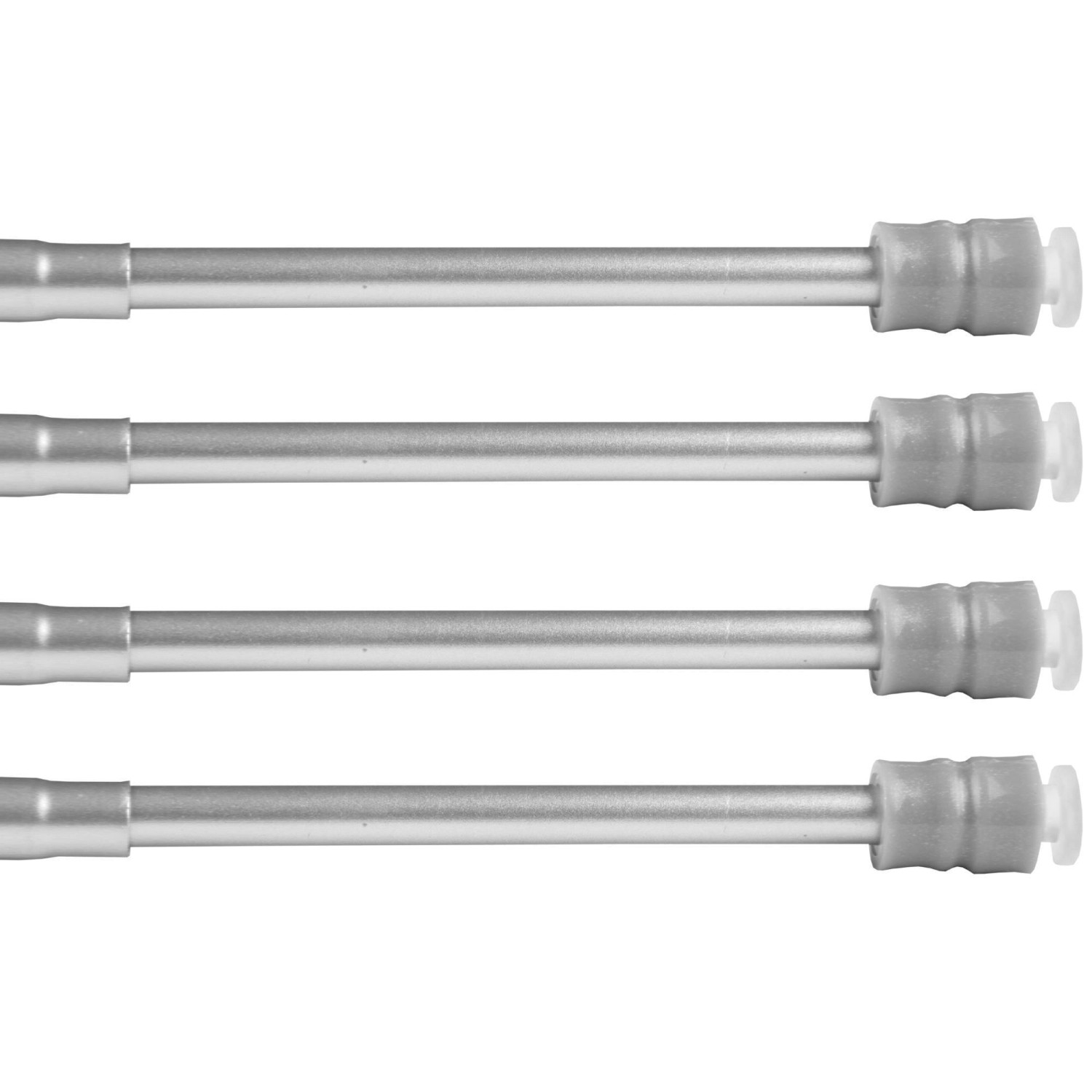 4er-Pack Bestlivings Klemmstangen mit Schraubtechnik, matt silber, 60-90 cm, für Gardinen.