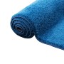 Gerollter, blauer Snapstyle Hochflor Teppich Palace, 100x300cm. Flauschiger Shaggy Teppich.
