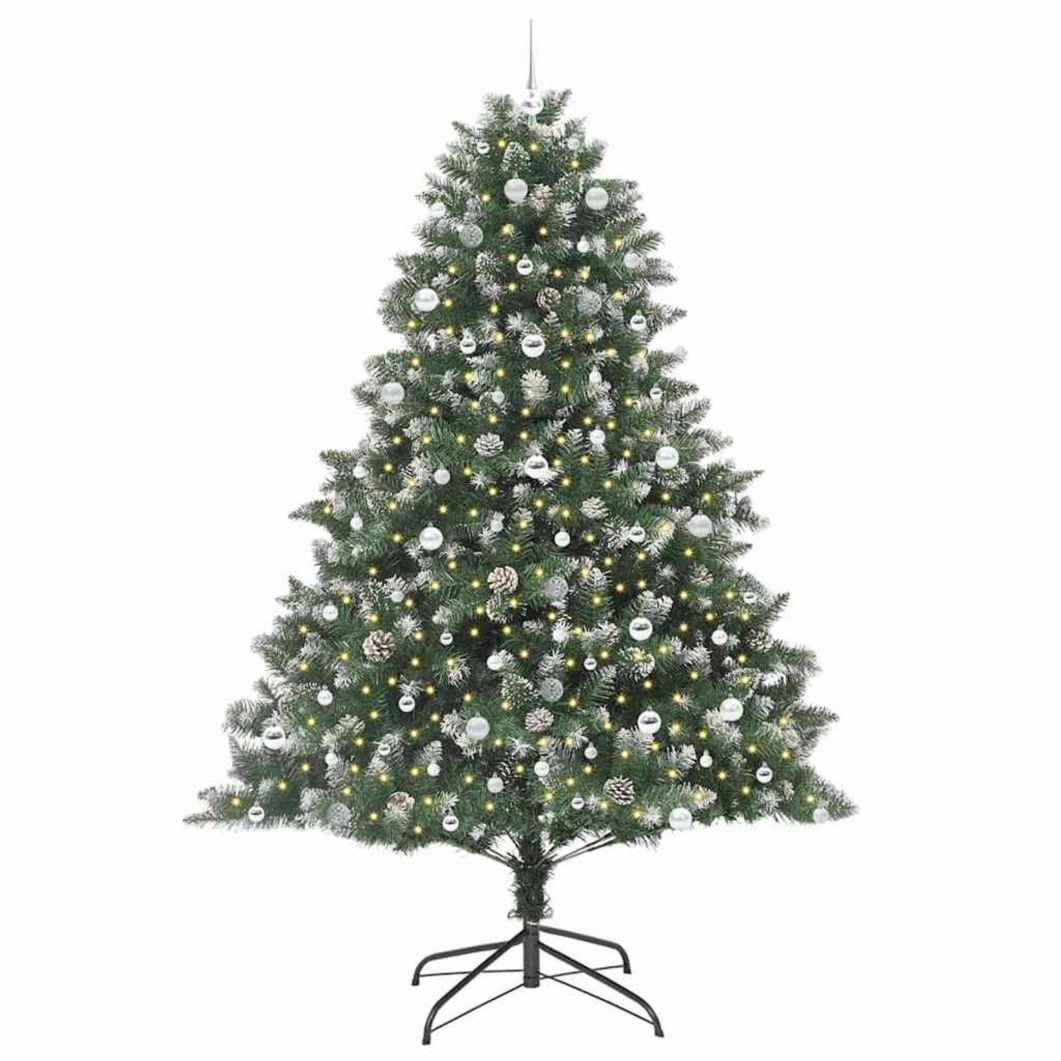 vidaXL Künstlicher Weihnachtsbaum mit 300 LEDs Grün 160 x 160 x 240 cm 3395262