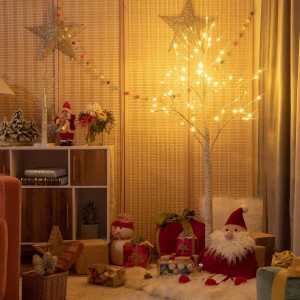 Costway LED Lichterbaum Birkenbaum Tannenbaum Christbaum 150cm