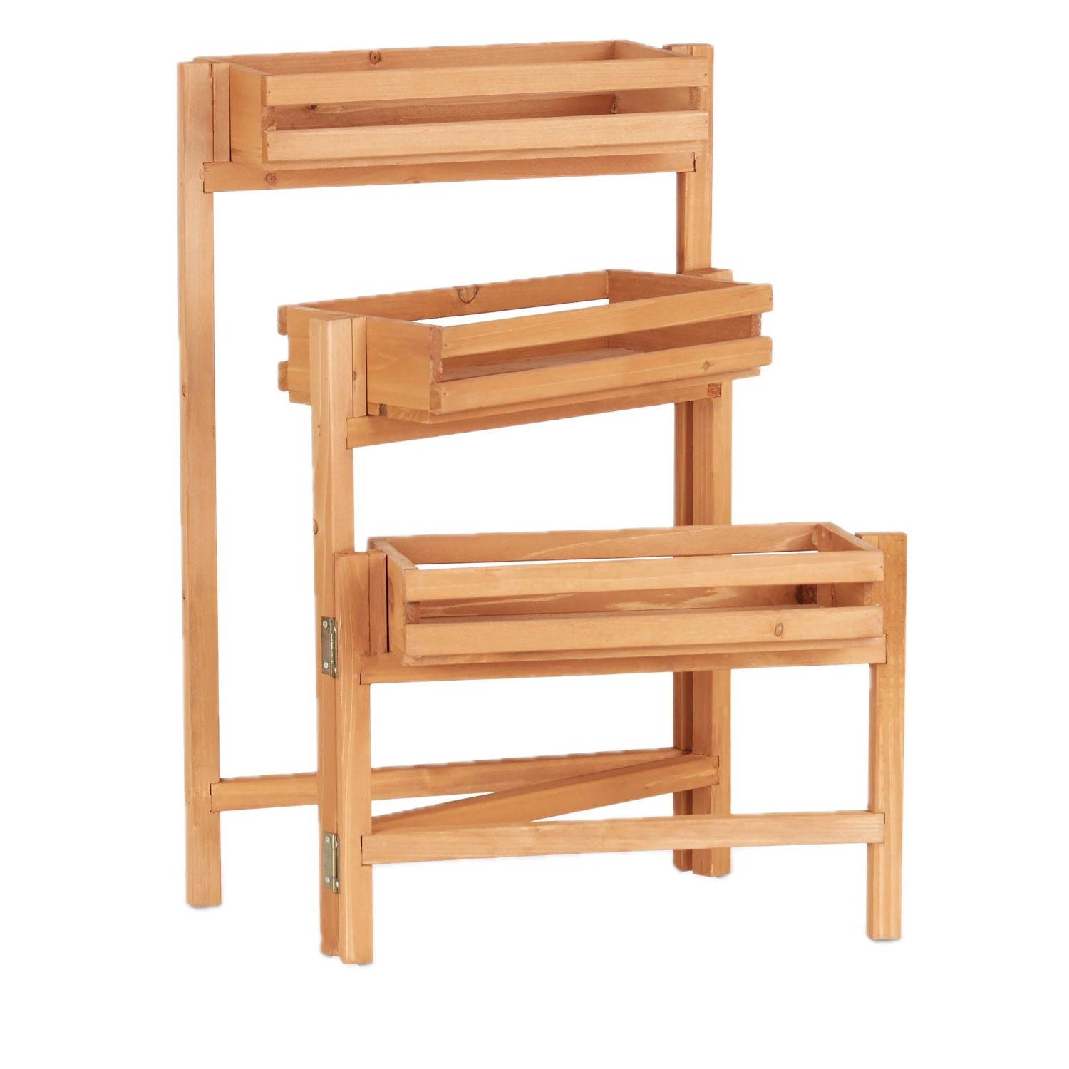 Relaxdays Blumentreppe Holz Natur Klappbar Freistehend Mehrstöckig 57 cm x 78 cm x 56,5 cm 1,6 kg