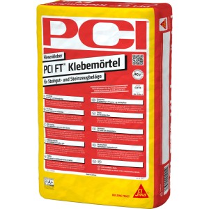 Sack PCI FT-Klebemörtel Fliesenkleber, grau, 25 kg. Geeignet für Steingut- und Steinzeugbeläge.