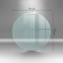 Transparente, runde Tulup Glasplatte 70x70 cm als Funkenschutz für Kaminofen. Gehärtetes Glas mit polierten Kanten.