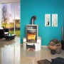 Hark Avenso GT ECOplus Kaminofen mit Ofenkacheln in Creme, 6 kW Leistung und Automatik.