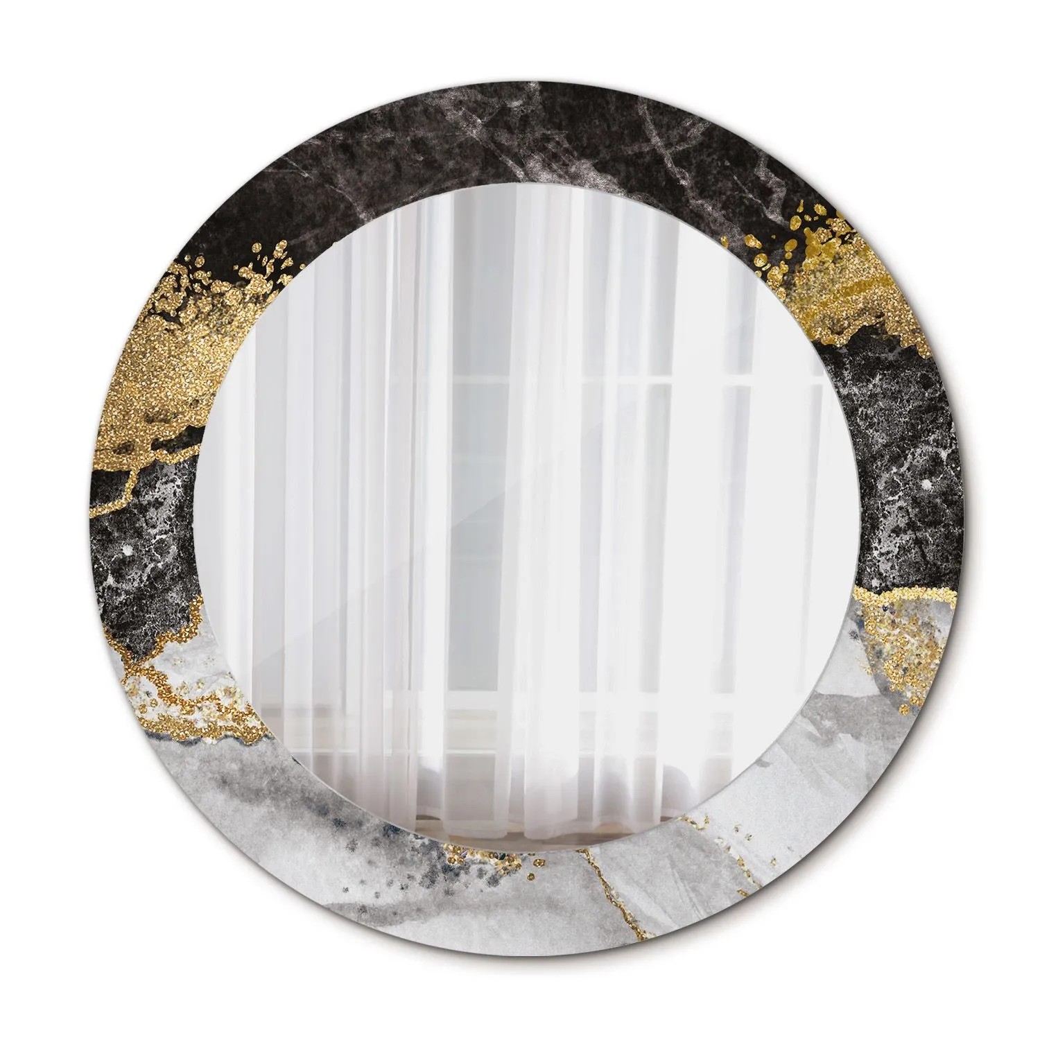 Tulup Bedruckte Spiegel Marmor Loft 60x60 cm Runder Spiegel mit Dekoration günstig online kaufen