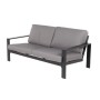 Home Deluxe Lounge-Set Rio M Sofa, Aluminium, schwarz/hellgrau. Gartenmöbel für Terrasse und Garten.