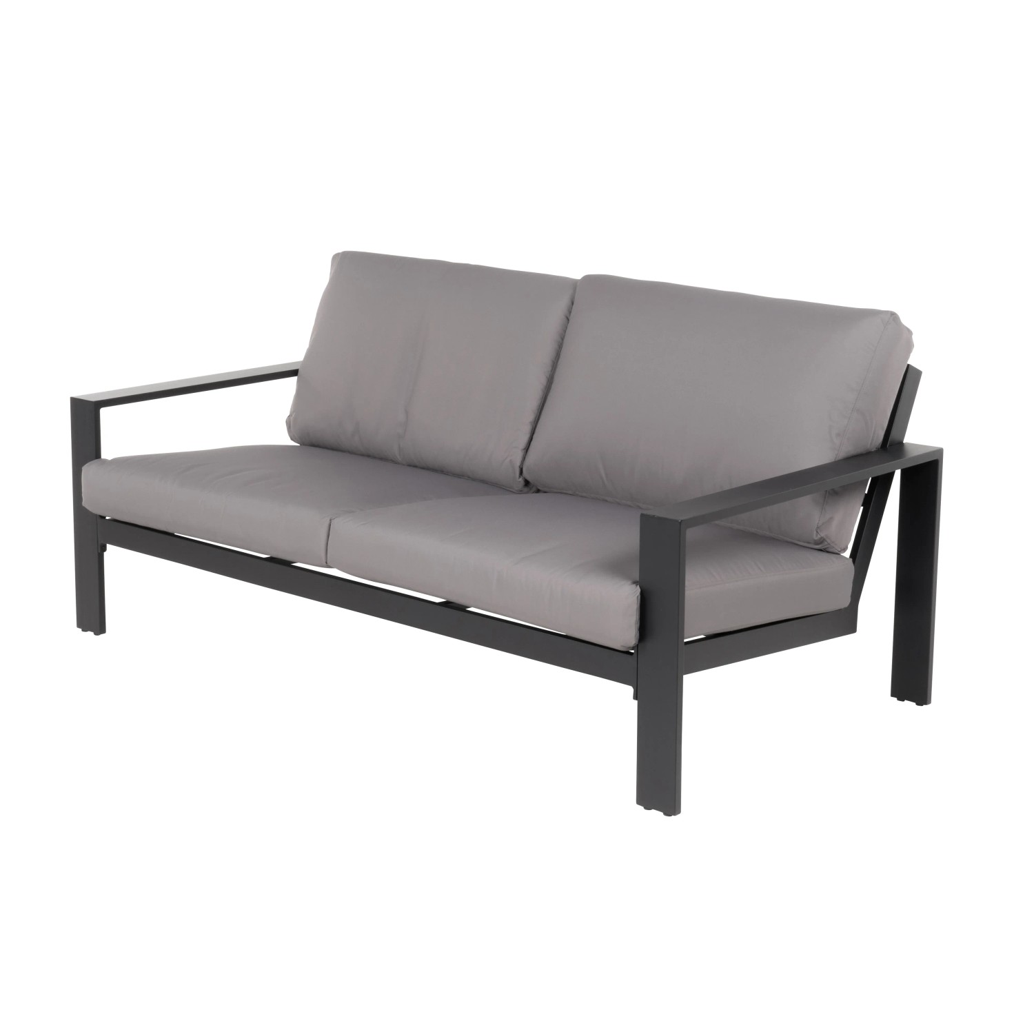 Home Deluxe Lounge-Set Rio M Sofa, Aluminium, schwarz/hellgrau. Gartenmöbel für Terrasse und Garten.