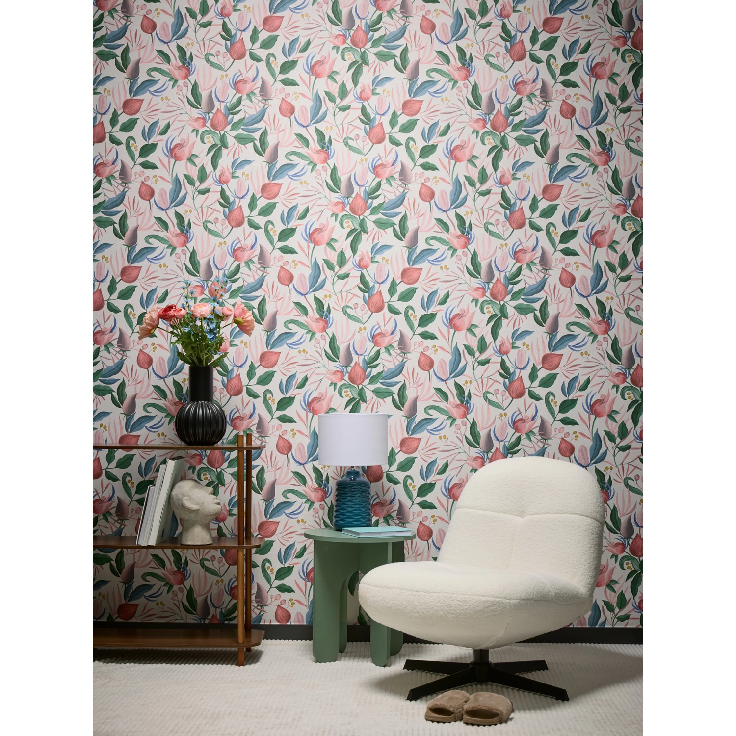 AS Creation Vliestapete Knospen 10,05 x 0,53 m Rosa-Grün FSC®_5