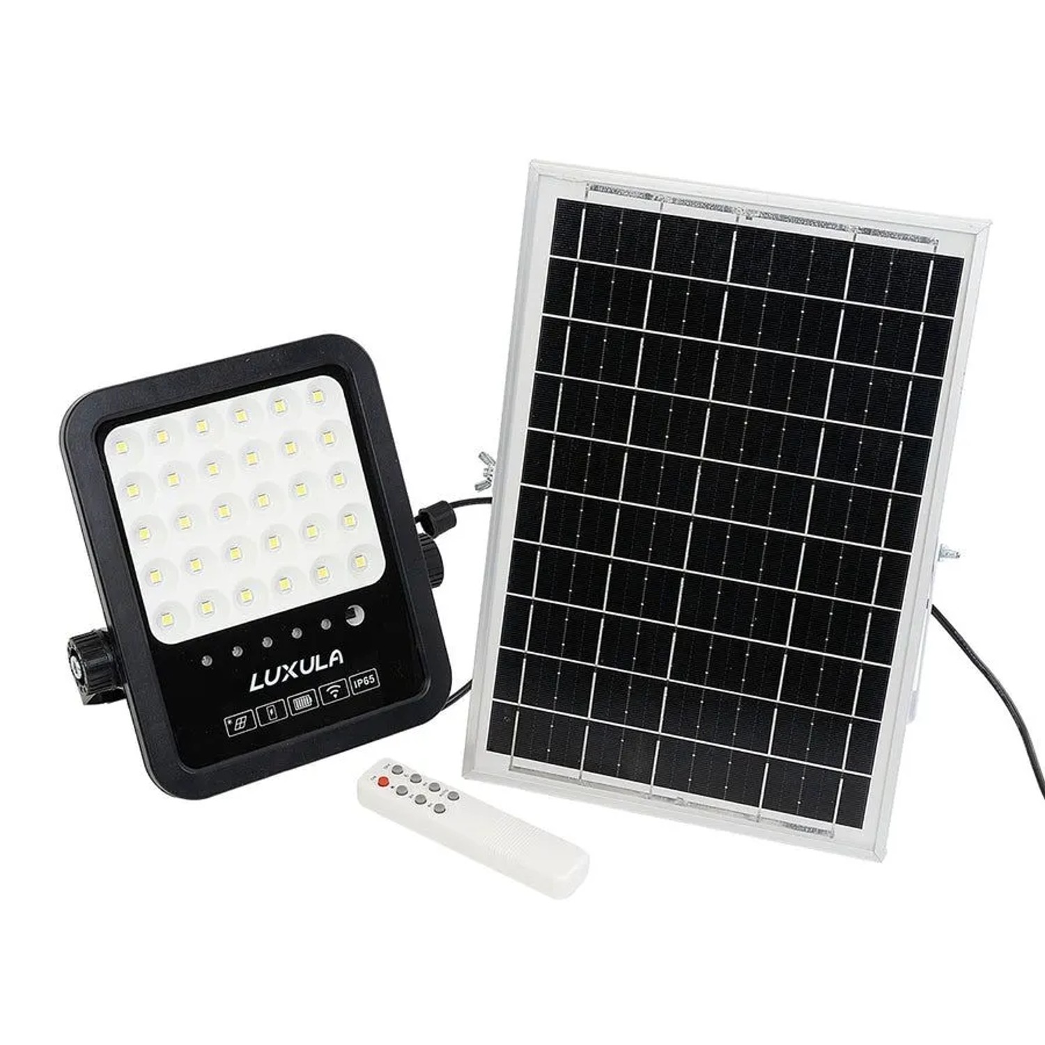 LUXULA LED Solarstrahler 1650lm 6500K Kaltweiß Mit Akku IP65 Solar-Fluter Außenstrahler Außenleuchten Garten Schwarz