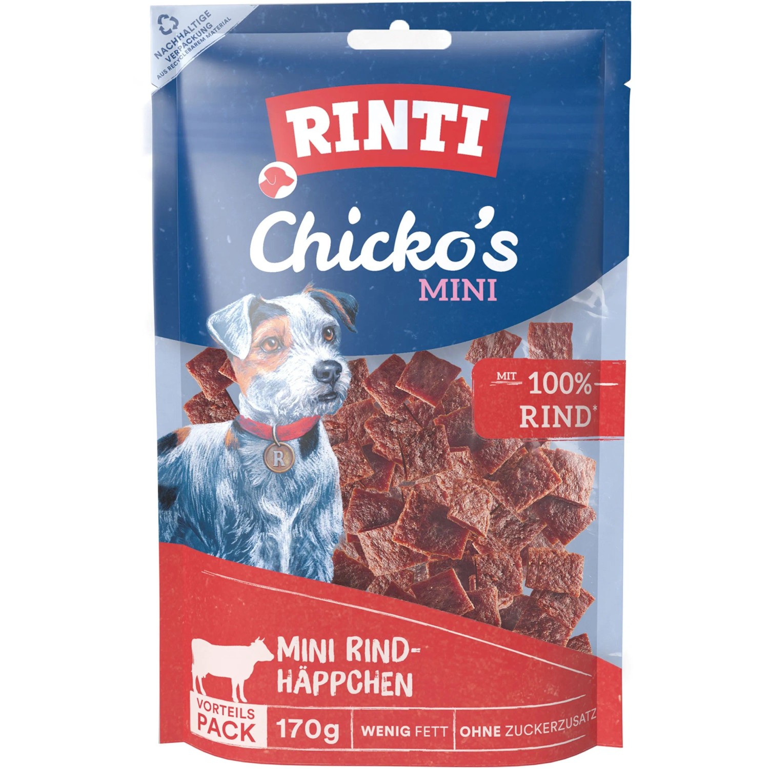 Rinti Hunde-Natursnacks Chicko Mini Rind-Häppchen 170 g