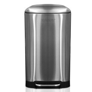 Karat Mülleimer Cubo, Edelstahl Treteimer mit Absenkautomatik, 30 Liter, Silber.