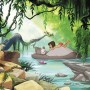 Komar Fototapete "Dschungelbuch – Balu mit Mogli im Wasser", 368x254 cm.
