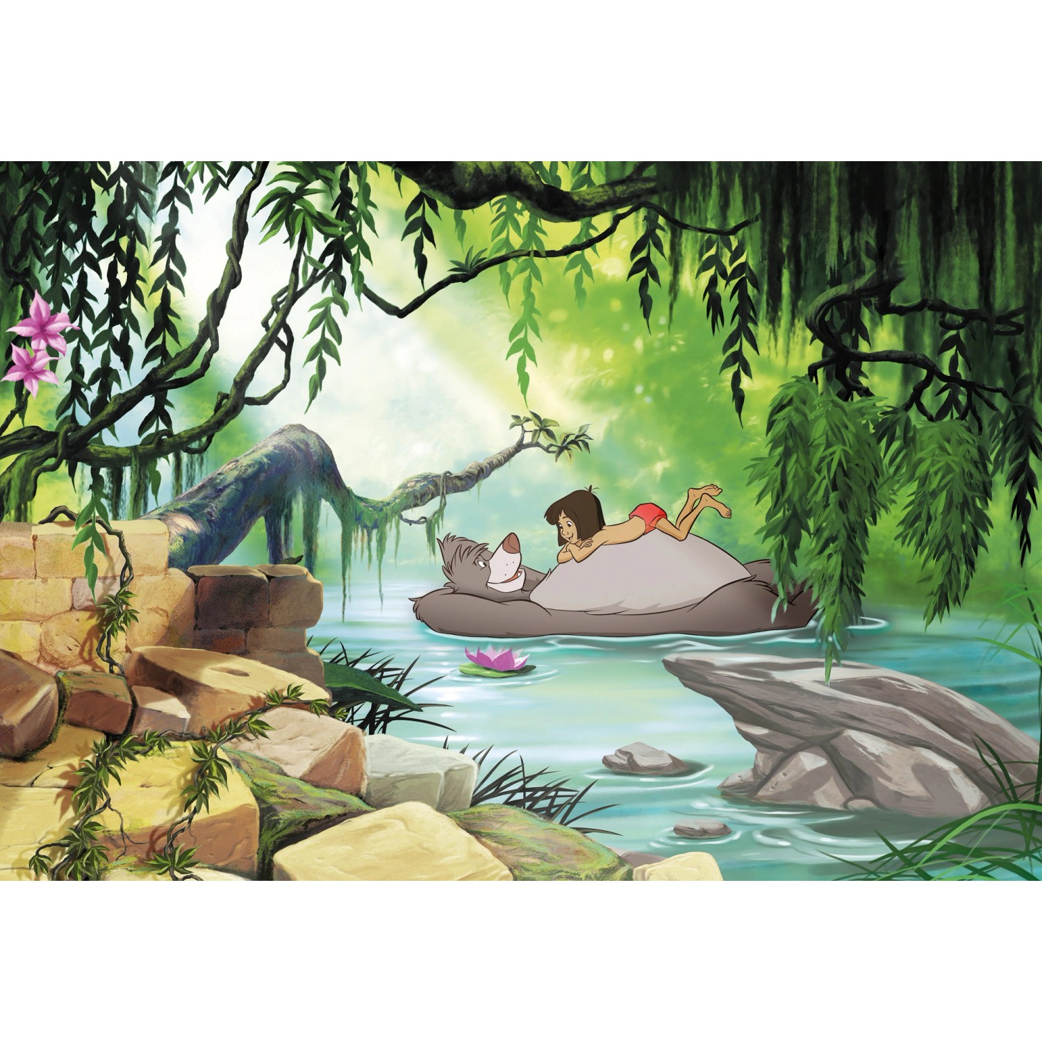 Komar Fototapete Jungle book swimming with Baloo  368 x 254 cm
