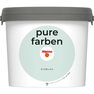 Eimer Alpina Wandfarbe Pure Farben Eisblau, matte Innenfarbe.