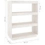 Weißes VidaXL Bücherregal/Raumteiler aus Kiefernholz, 80x35x103 cm.