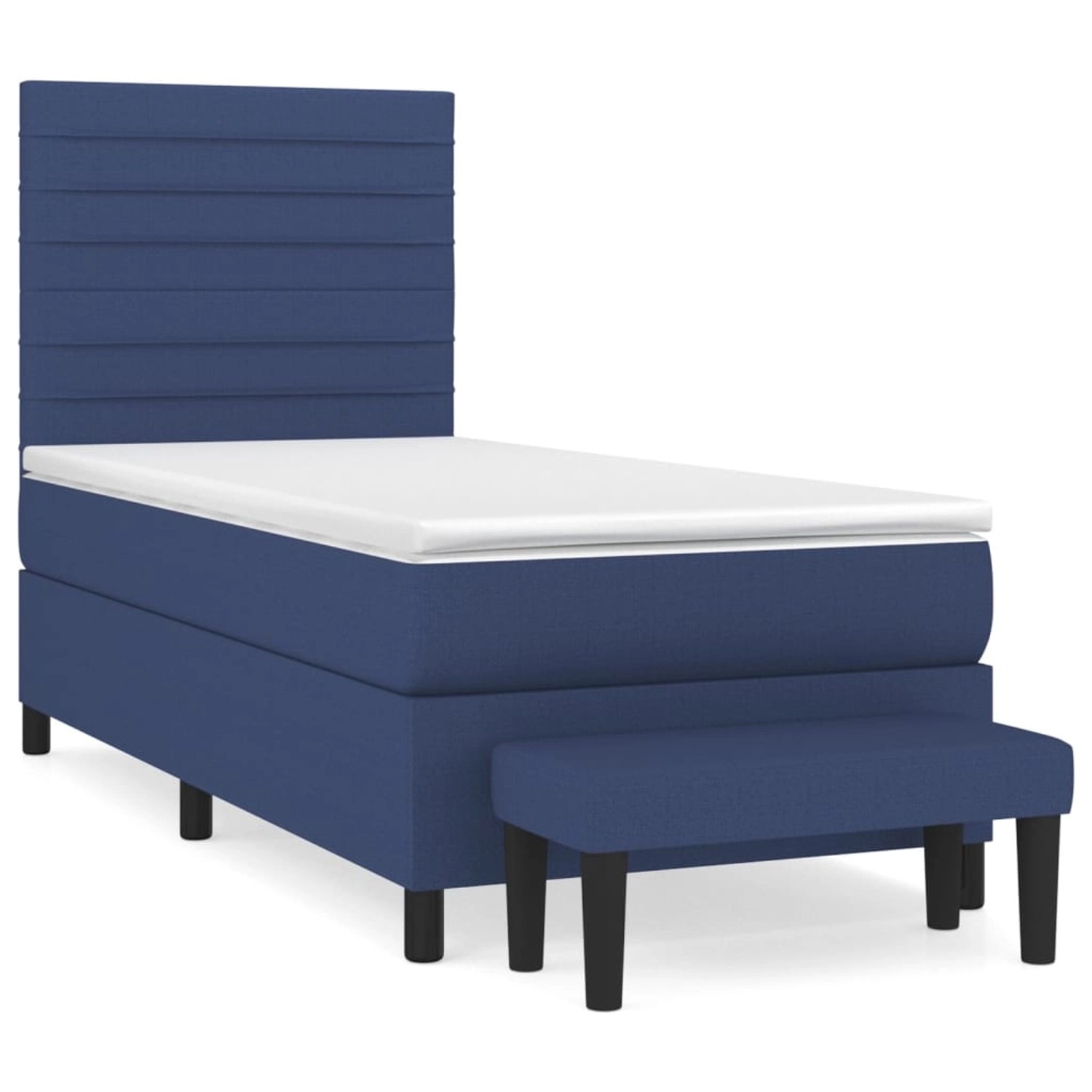 vidaXL Boxspringbett mit Matratze Blau 90x190 cm Stoff 3136643 günstig online kaufen