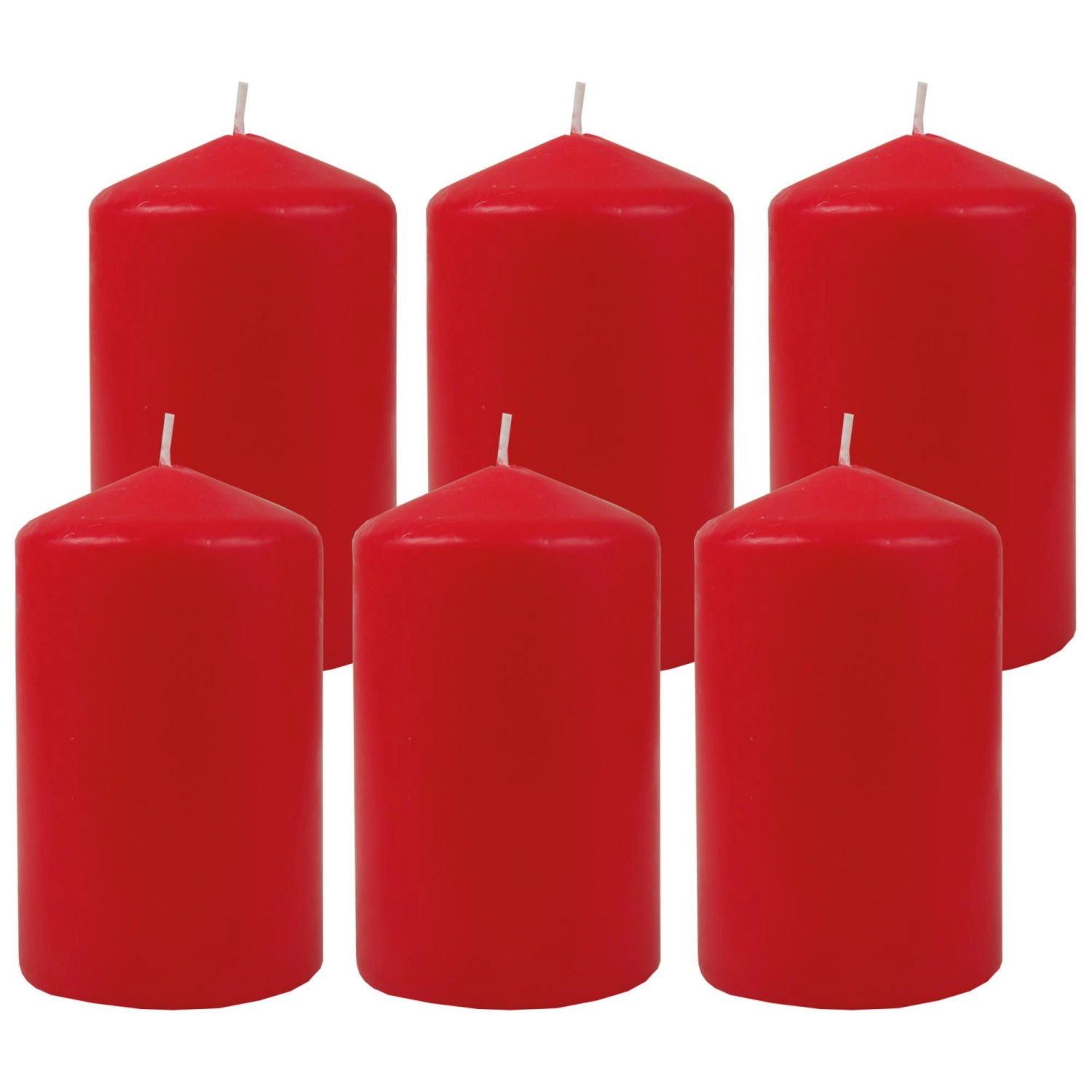 HS Candle Stumpenkerzen Ø6cm 6er Pack Rot Rose günstig online kaufen