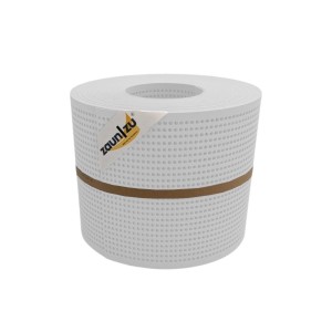 Weiße zaunzu Sichtschutzstreifen PP Premium, gelocht (30%), 26m Rolle für Zaunbau.