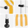 Details der vidaXL Markise, orange-weiß gestreift, mit Handkurbel und Stahlrahmen.