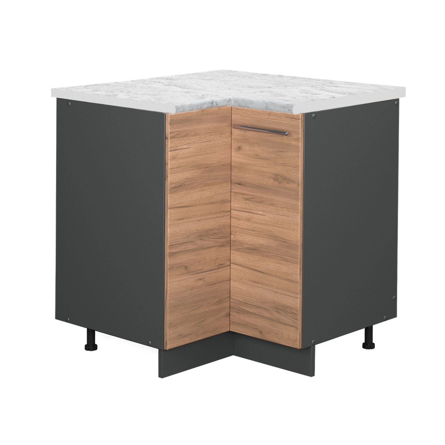 Vicco Eckunterschrank Fame-Line Goldkraft Eiche/Anthrazit 81 cm AP Marmor günstig online kaufen