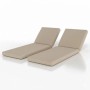 Beautissu 2er Set Deckchair Auflagen QD-RL 190x60cm Beige, wasserabweisend