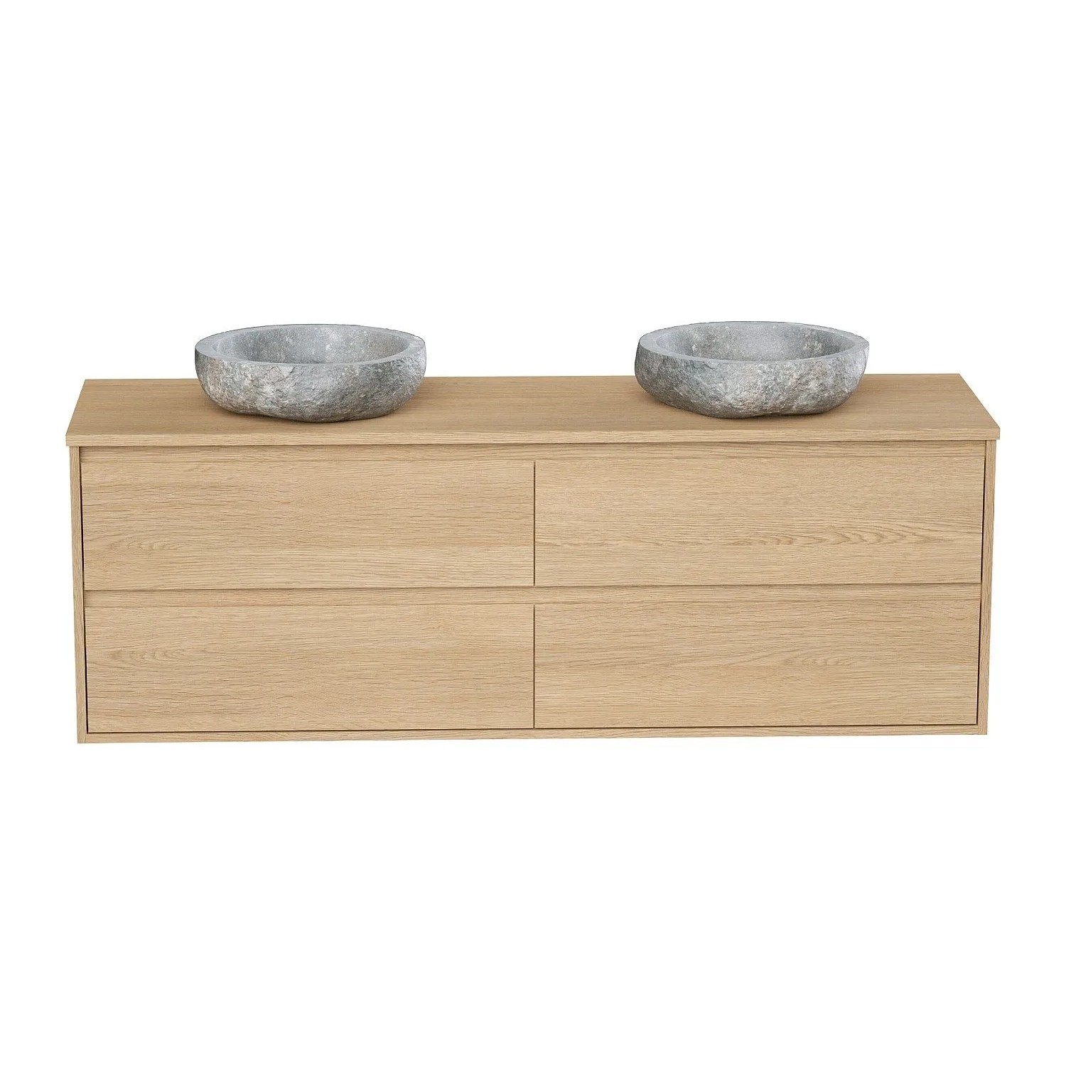 Vente-unique Doppelwaschtisch Milipam Naturfarben Hell 150 cm