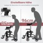 Costway Rollator Faltbar & Leicht Gehhilfe 6-Fach Höhenverstellbar Rot_3