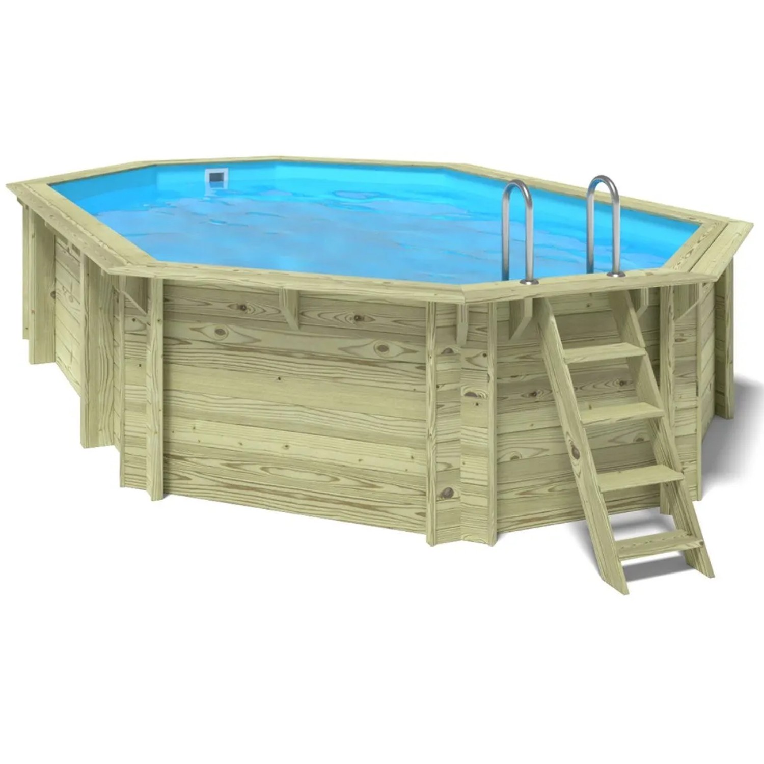 ALTANKA Holzpool 6,57x4,07 Höhe 1,20 m mit Filtration BAS748OSPL