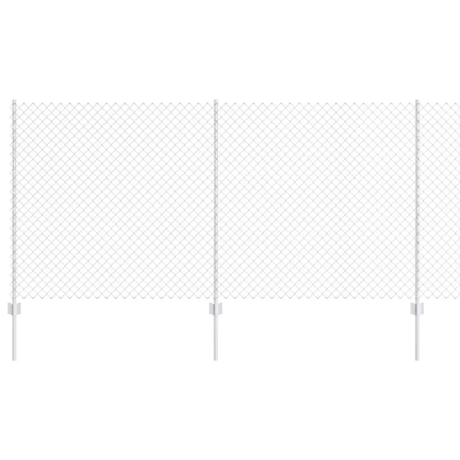 vidaXL Zaun mit Pfosten Silber 1,2 x 10 m Stahl 3336289 günstig online kaufen