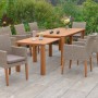 Merxx Gartenmöbel-Set Ranzano, 10-teilig mit Ausziehtisch und 8 Sesseln aus Akazienholz und Kunststoffgeflecht.