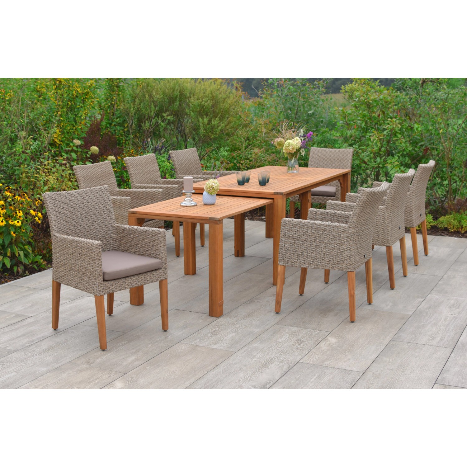 Merxx GartenmöbelSet Ranzano 10teilig Flex Ausziehtisch kaufen bei OBI