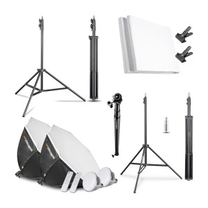Walimex Pro Octagon Softbox Fotostudio Set 45W Led Lampenstativ Hintergrund