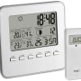 TFA Quadro Funk-Wetterstation in Silber mit Außensensor für Temperatur und Luftfeuchtigkeit.