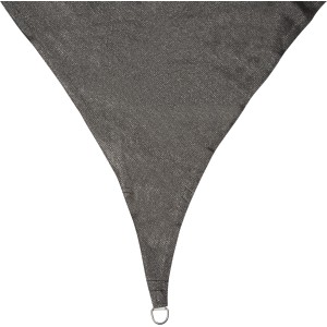 Dunkelgraues, dreieckiges und wasserdurchlässiges Sonnensegel von Perel, 3,6x3,6x3,6 m.