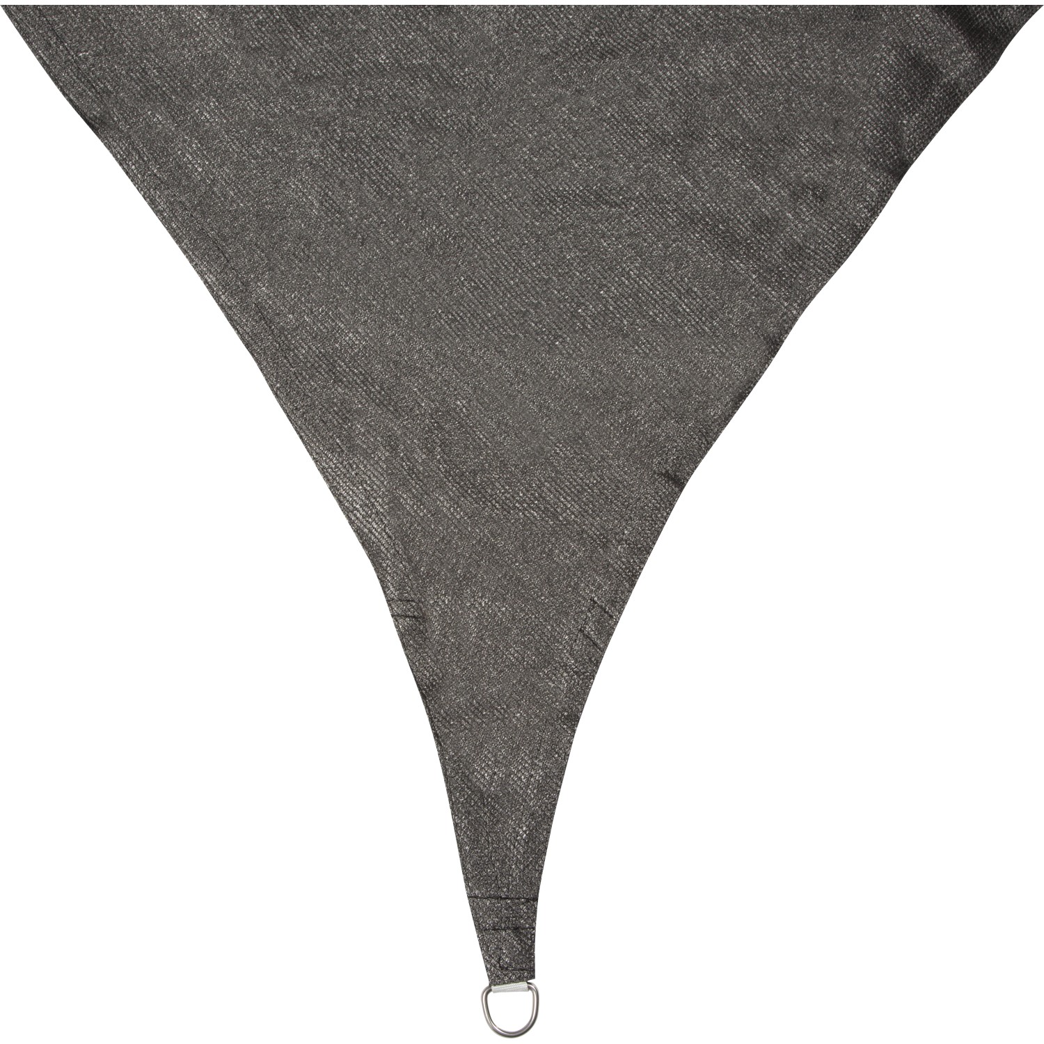 Dunkelgraues, dreieckiges und wasserdurchlässiges Sonnensegel von Perel, 3,6x3,6x3,6 m.