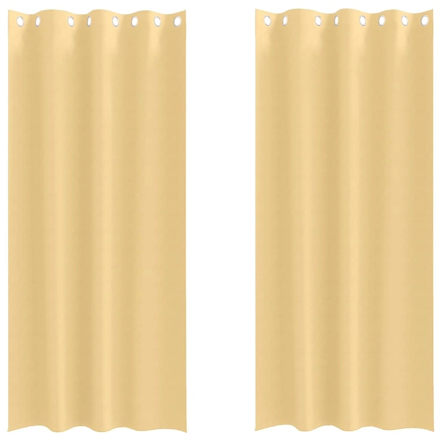 vidaXL Verdunkelungs-Vorhänge mit Ringen Beige Polyester 4107317 günstig online kaufen