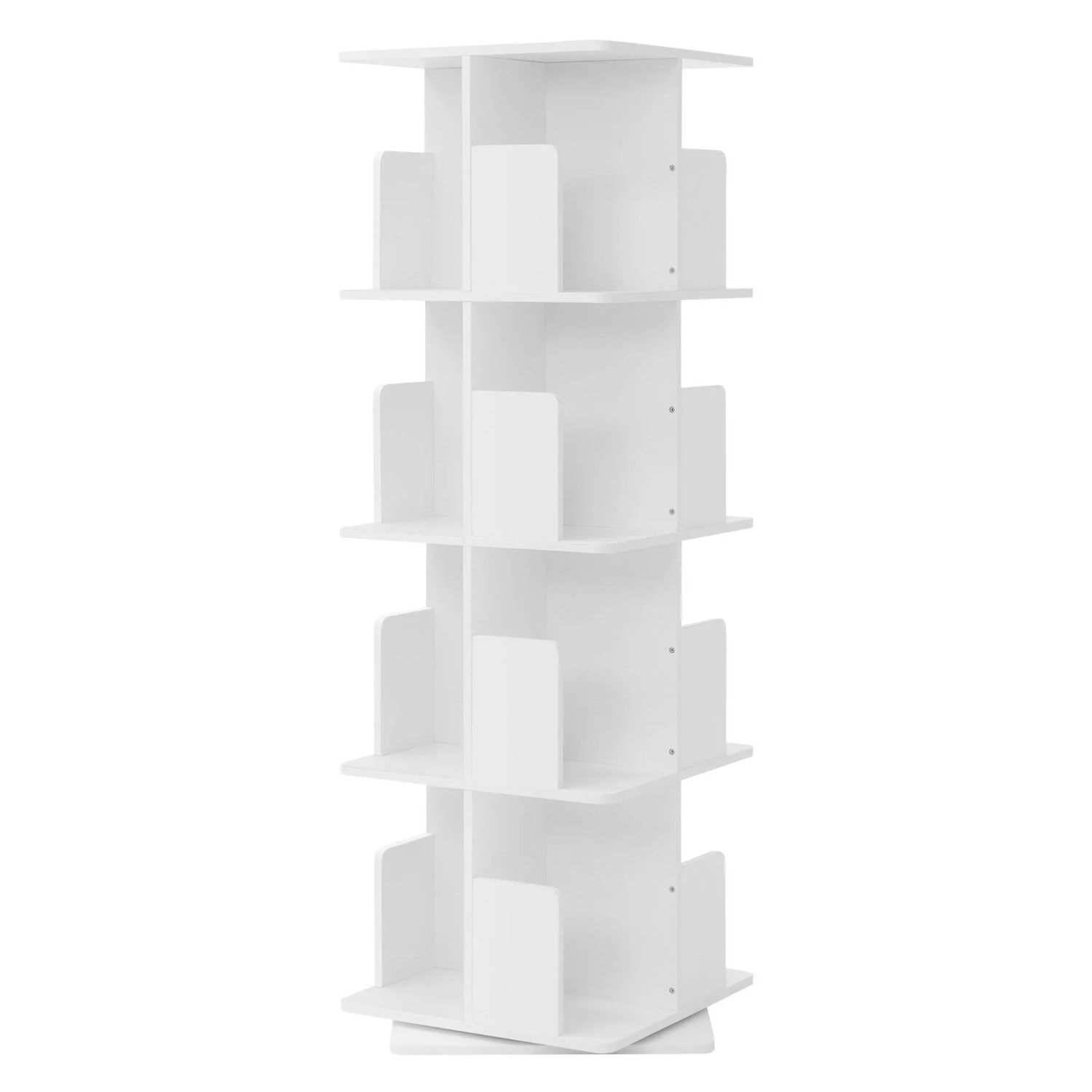 ML-Design Bücherregal Kinder 4 Ebenen Weiß 40x124,5x40 cm Drehbar 360°