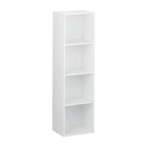 Relaxdays Bücherregal Spanplatte Weiß mit Wandbefestigung 106 x 30 x 23 cm 7.2 kg