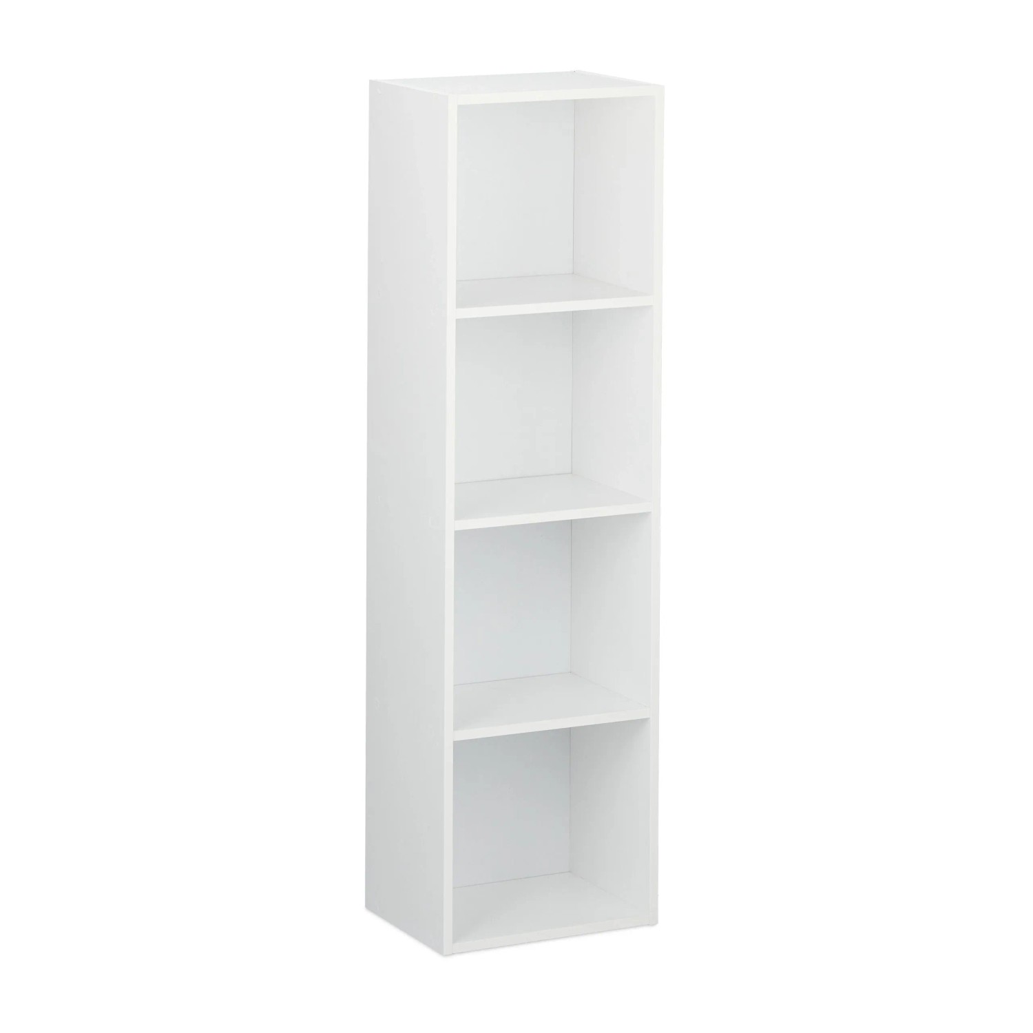 Relaxdays Bücherregal Spanplatte Weiß mit Wandbefestigung 106 x 30 x 23 cm 7.2 kg