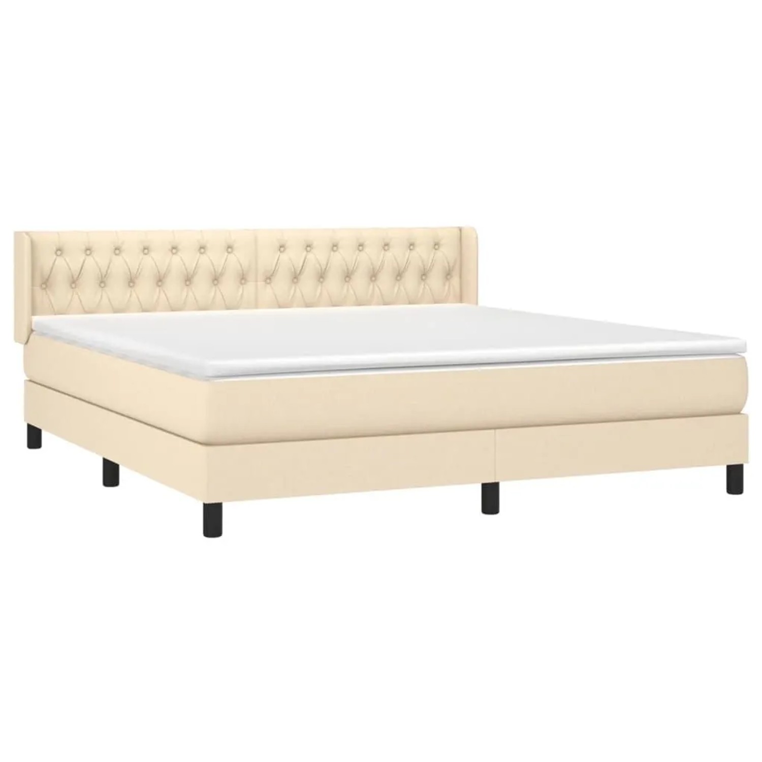 vidaXL Boxspringbett mit Matratze Creme 180x200 cm Stoff 3129974 günstig online kaufen