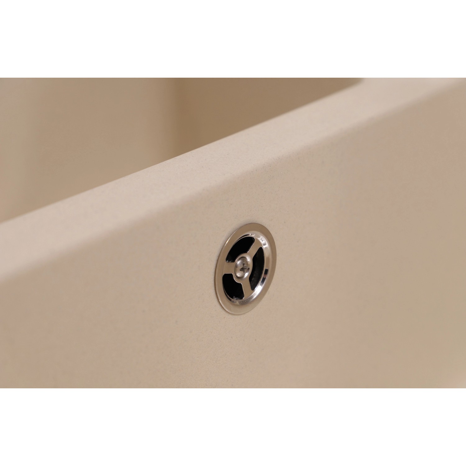 Respekta Einbauspüle Massivgranit Austin 100 cm x 50 cm mit Zusatzbecken Vanile_5