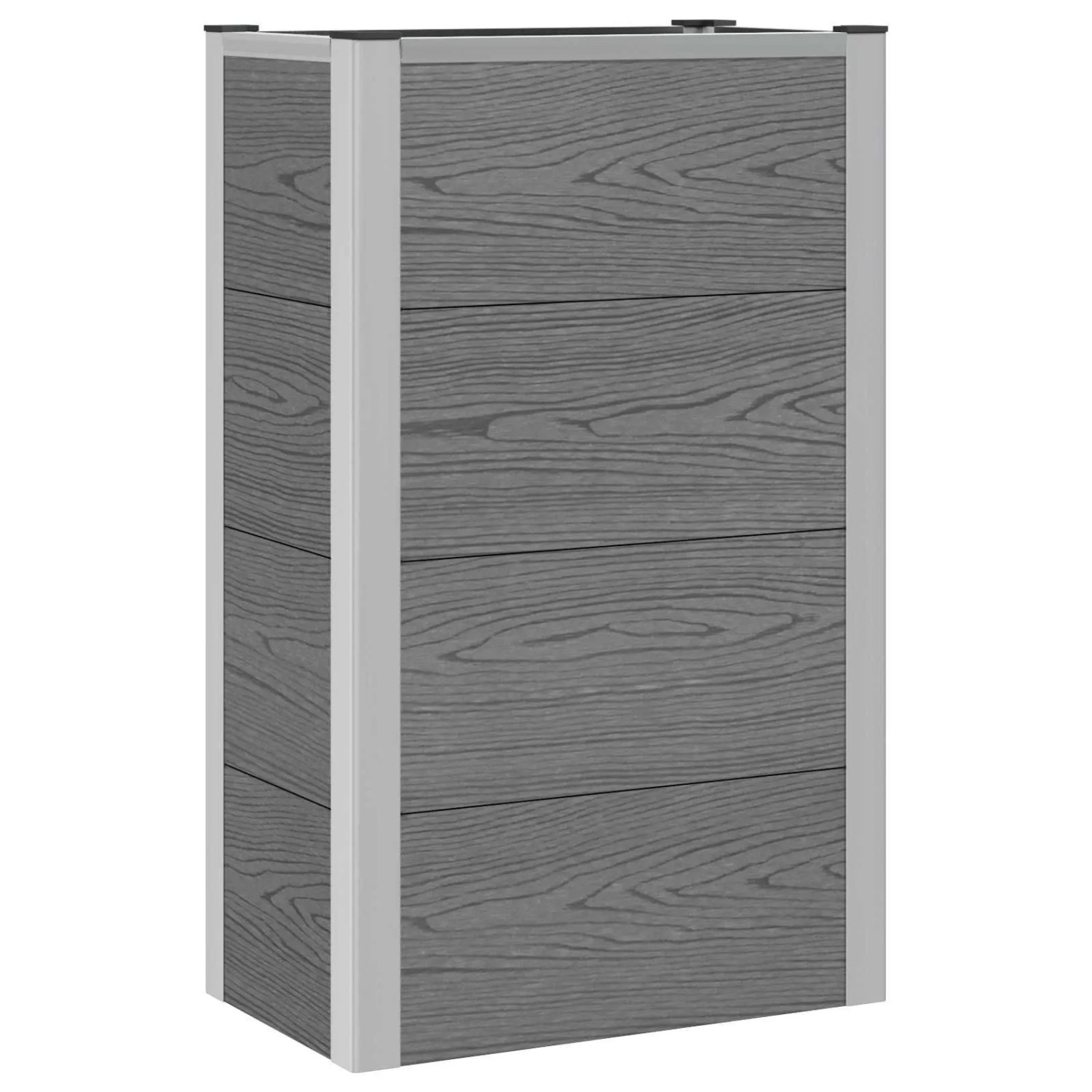 vidaXL Hochbeet Grau 50 x 30 x 22 cm WPC und Aluminium 42039085