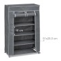 Relaxdays Schuhschrank Vliesstoff Anthrazit mit 5 Fächern 90 cm x 60 cm x 30 cm 1,2 kg_5