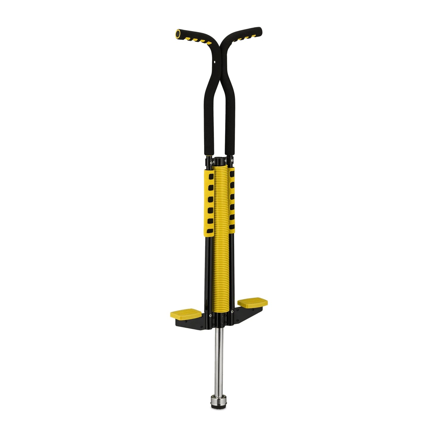 Relaxdays Pogo Stick Edelstahl Gelb Rutschfest Gepolstert Traglast 60 kg 103 cm x 29 cm x 6 cm 2,4 kg