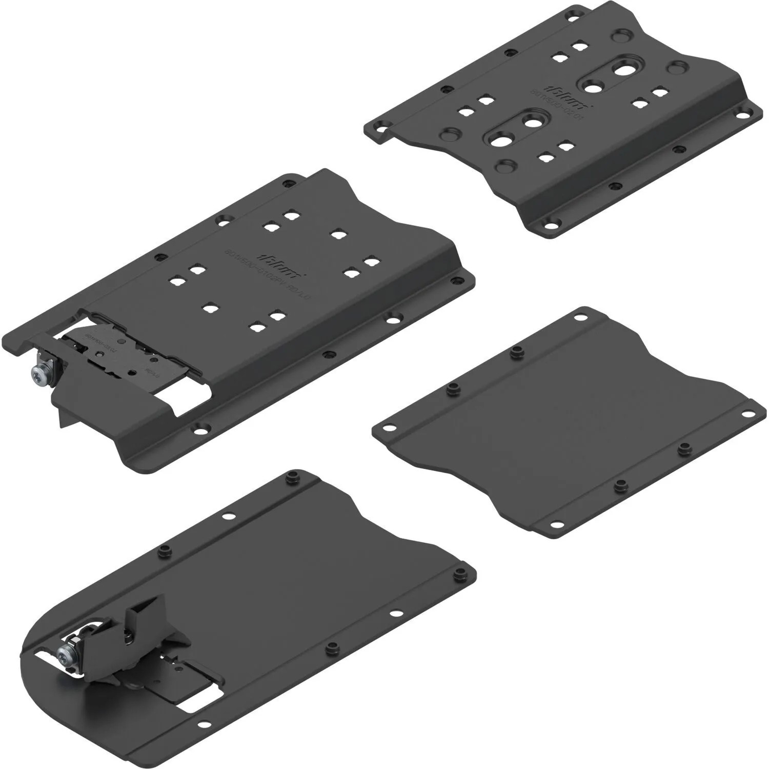 Blum Pocketverbinder-Set Revego uno für Aufsatzschrank Stahl Schwarz Rechts
