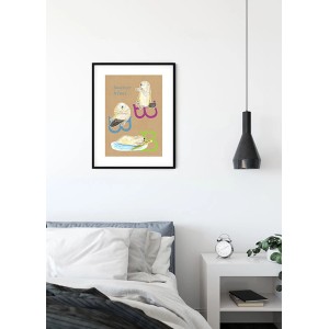 Komar Wandbild ABC Animal B, 40x50 cm, mit Biber-Illustrationen für Kinderzimmer.
