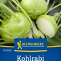 Kiepenkerl Kohlrabi Delikatess Witte, hellgrüne Knollen mit Blattwerk.