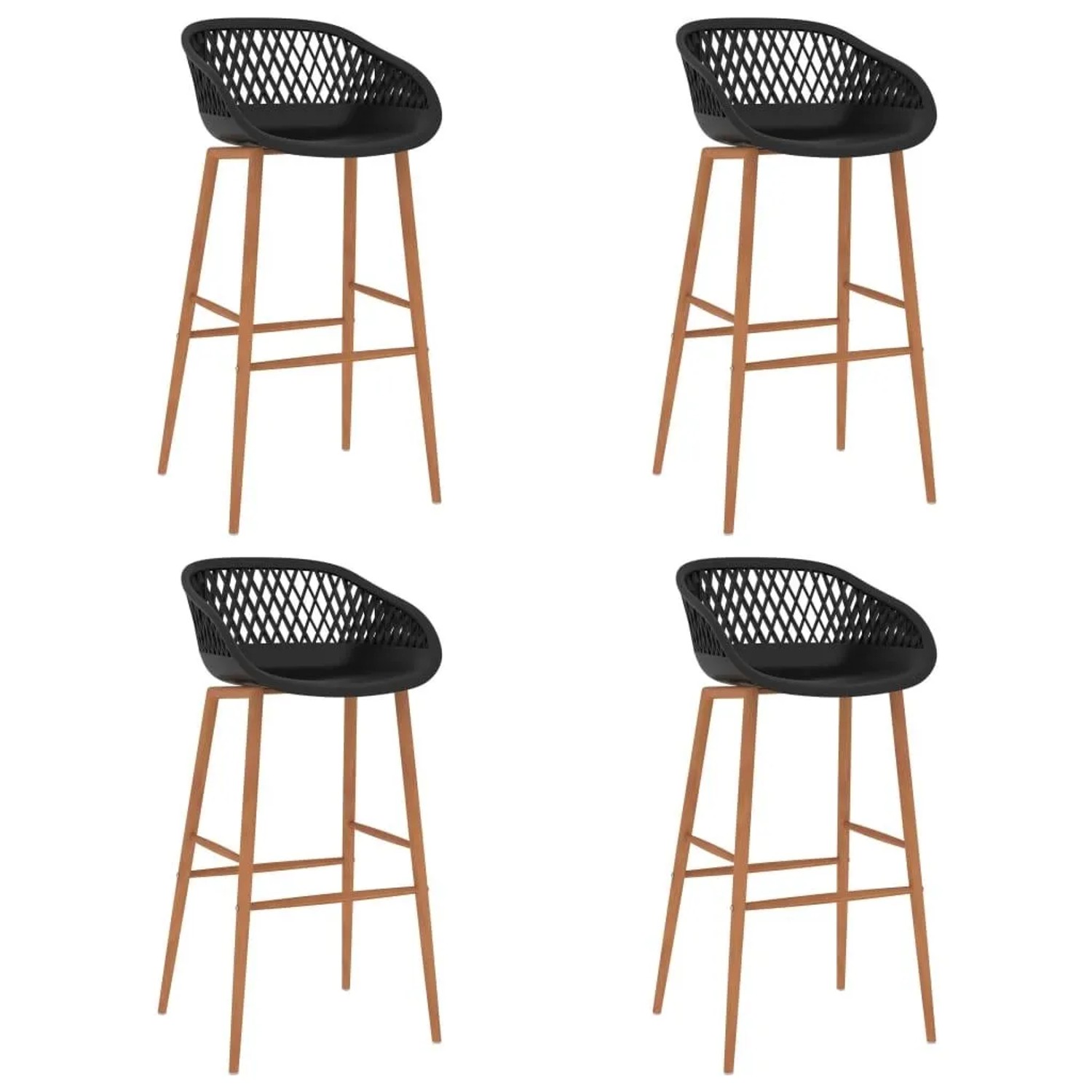 vidaXL Barhocker 4 Stk Schwarz 248164