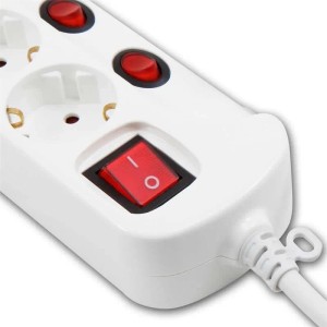 world-trading-net Tischsteckdose mit Gesamt-& Einzelschaltung 6-fach