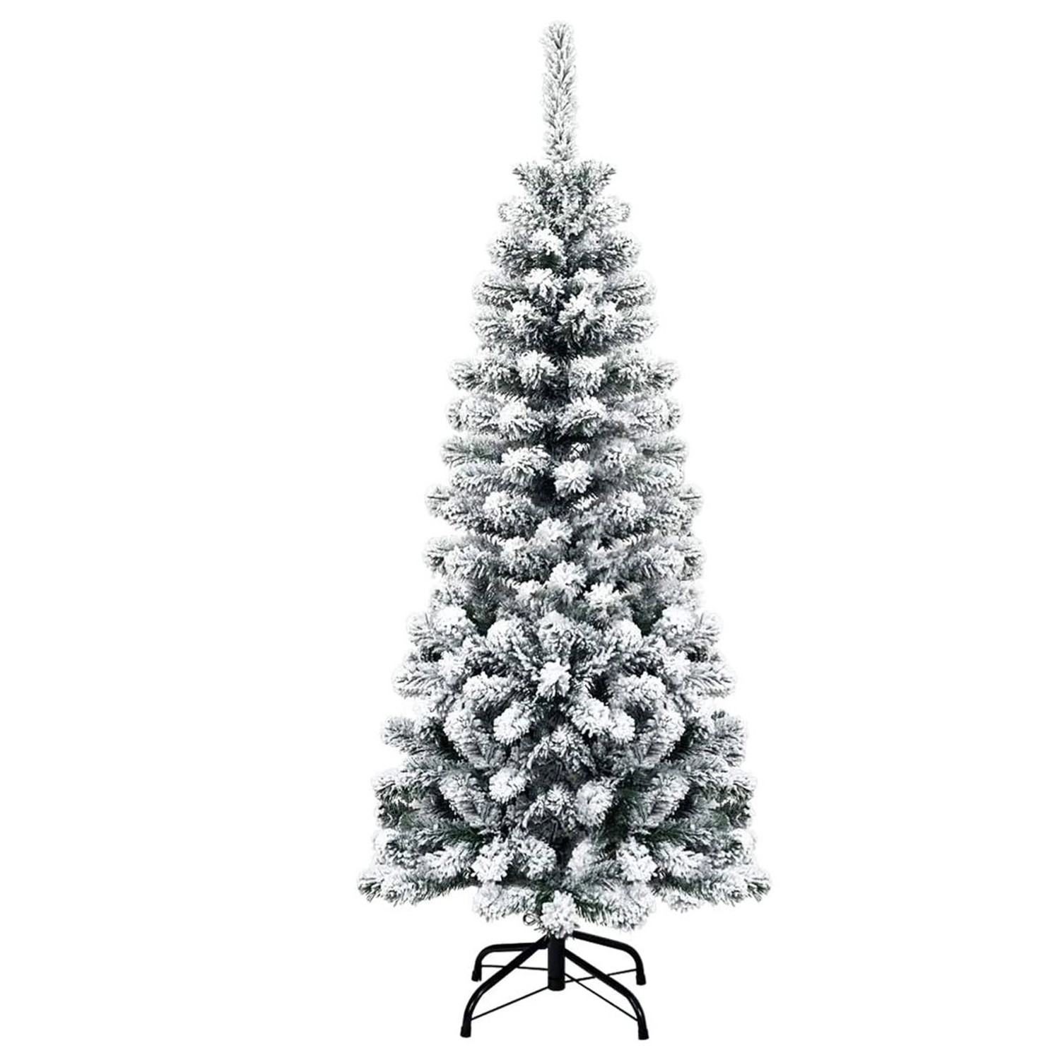 Costway Künstlicher Bleistift Weihnachtsbaum mit Schnee Grün 135cm